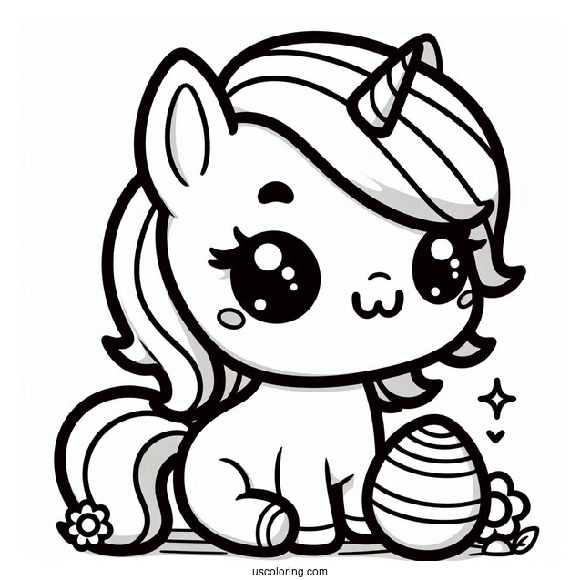 Adorable Kawaii Horse To Color For Kids