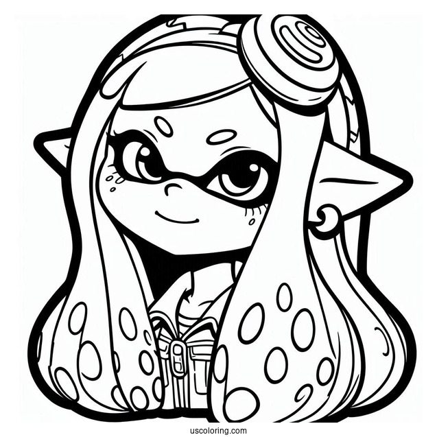 Easy Splatoon Coloring Page Of Callie For Kids