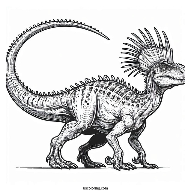 Dinosaur Coloring Page Of Dangerous Cryolophosaurus