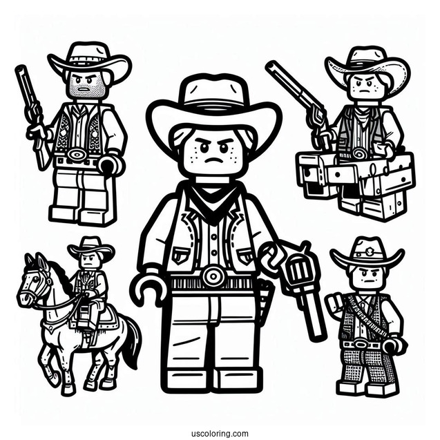 Lego Cowboy Coloring Page