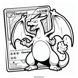 Coloring Page Of Charizard Pokemon Card