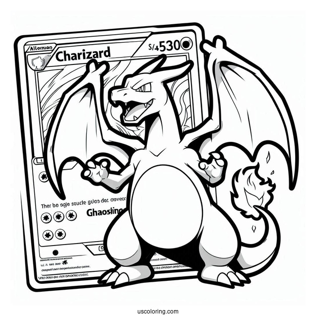 Coloring Page Of Charizard Pokemon Card