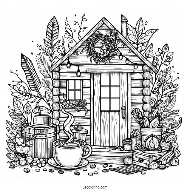 Cozy Coffee Coloring Pages Of Shack