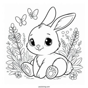 Thumper Rabbit Coloring Page For Preschoolers