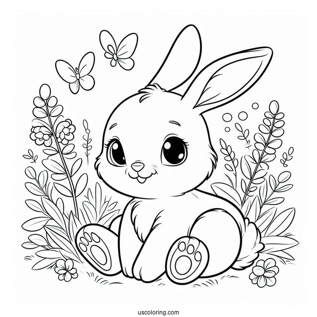 Thumper Rabbit Coloring Page For Preschoolers