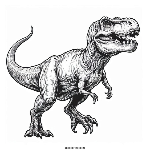 Detailed Tyrannosaurus Rex Coloring Sheet