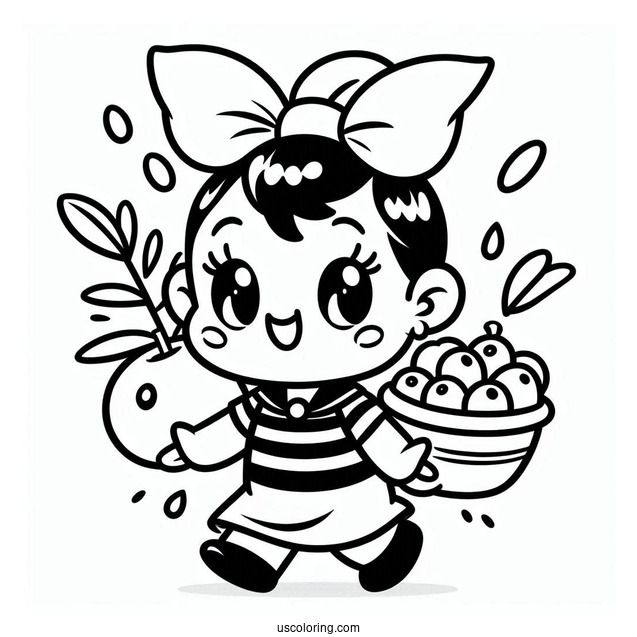Kawaii Chibi Popeye Coloring Page Carrying Olive Oyl For Preschoolers