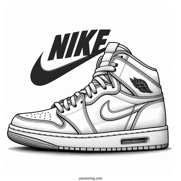 Nike Coloring Page Of Air Jordan Shoes Side View