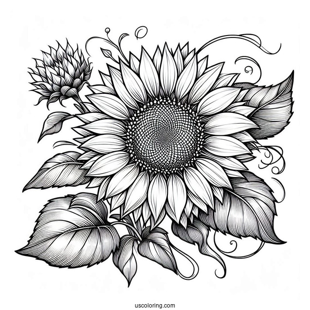 Big Sunflower During Summer Coloring