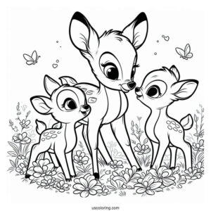 Bambi Talking To Thumper Sisters In Flower Field