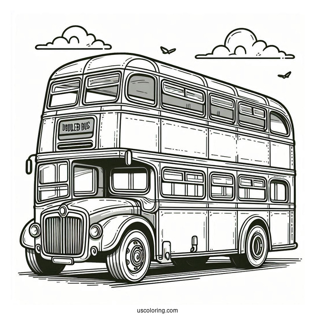 Coloring Page Of Double Decker Bus