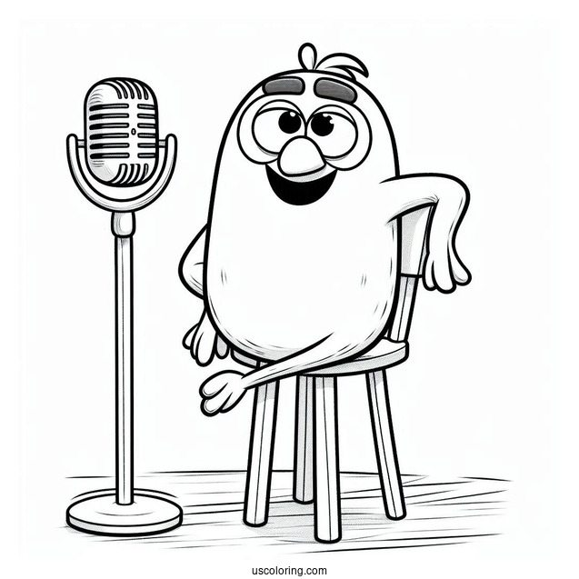 Sing Coloring Page Of Gunter Posing With Chair For Kids