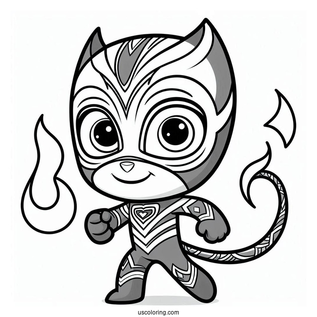 PJ Masks Coloring Page Of Simple PJ Mask Gekko For Kids