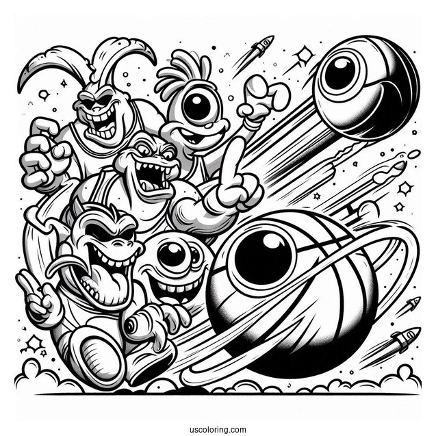 Space Jam Monstars Bang Coloring Page For Kids