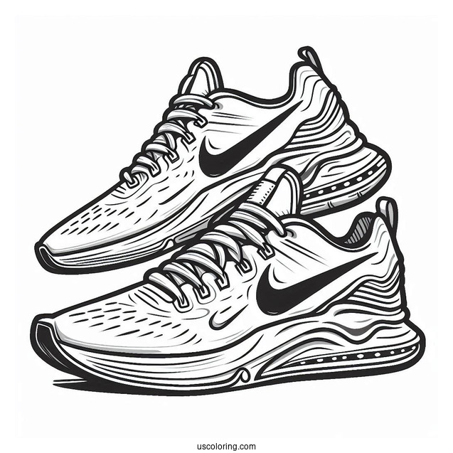 Pair Of Nike Coloring Page KB 7