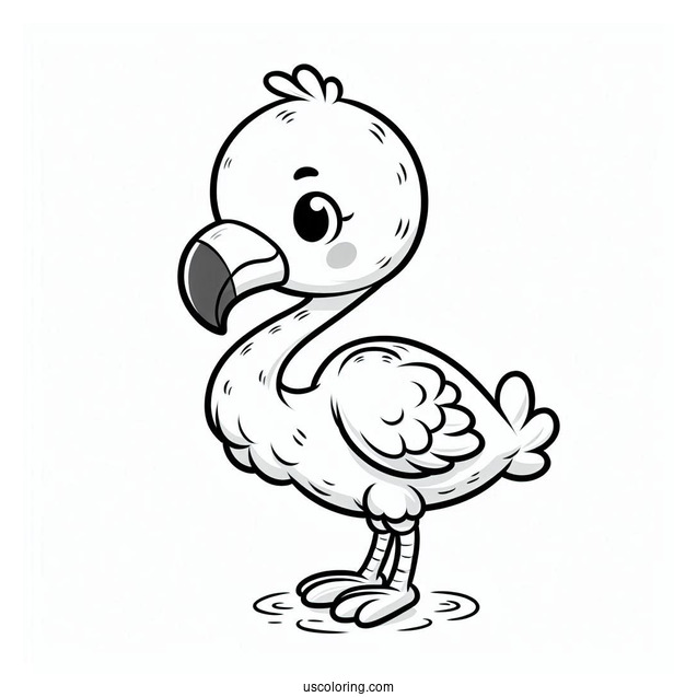 Cute Baby Cartoon Flamingo For Preschoolers