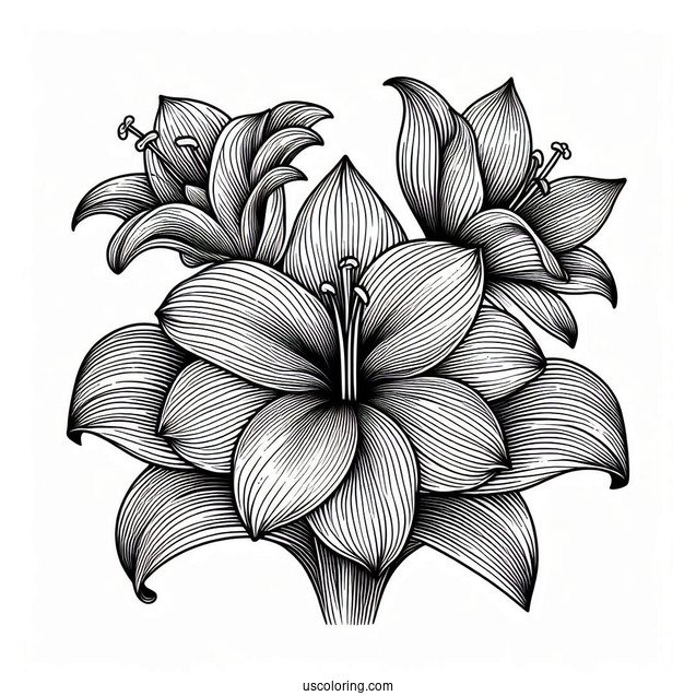 Flower Coloring Pages Of Beautiful Amaryllis Mandala