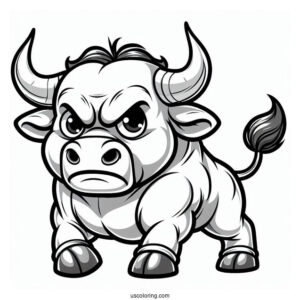 Coloring Page Of Angry Cartoon Bull