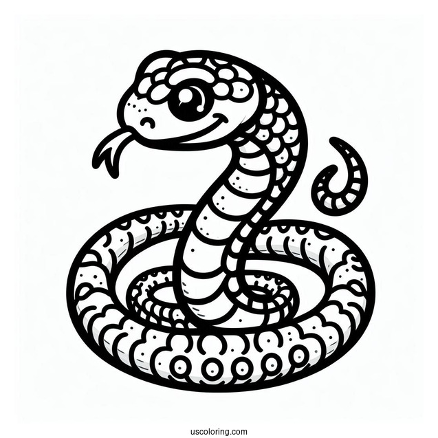 Simple Rattle Snake To Color