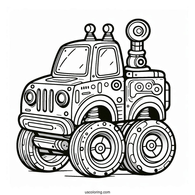 Robot Car Coloring Page
