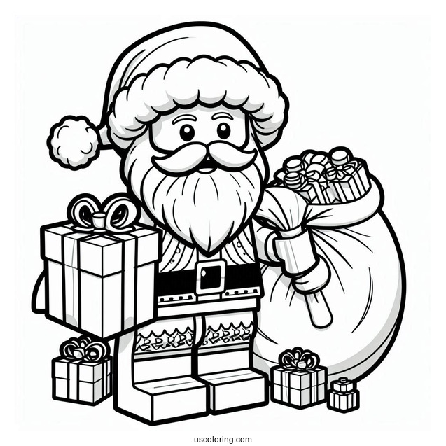 Lego Santa Claus Coloring Page