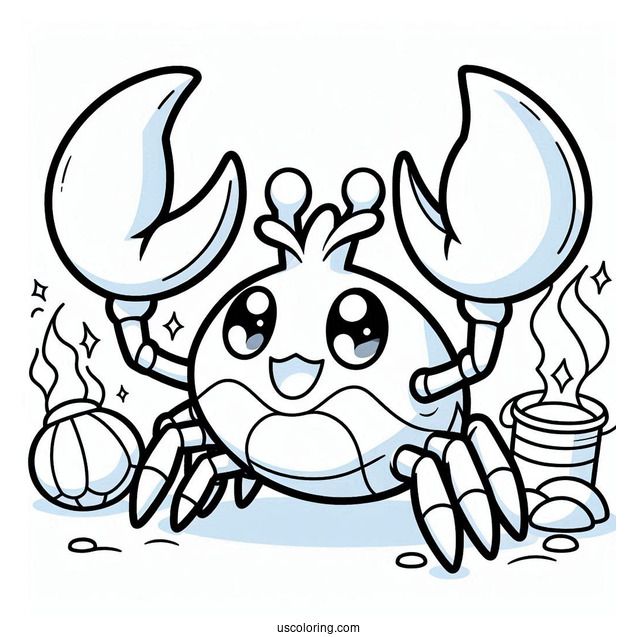 Easy Krabby Outline Coloring Page For Preschoolers