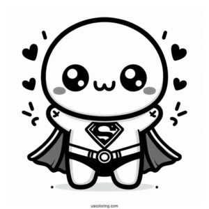 Cute Kawaii Superman Coloring