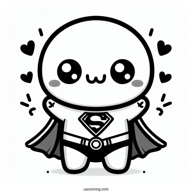 Cute Kawaii Superman Coloring