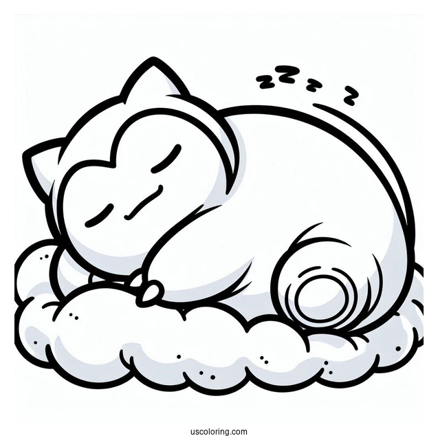 Easy Sleeping Snorlax Coloring Page