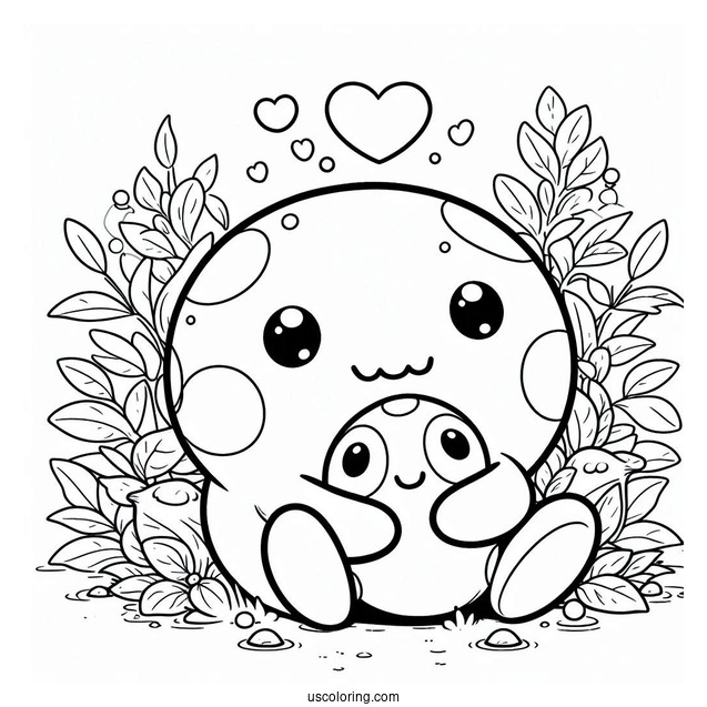 Toad Hugging Shy Guy Coloring Page