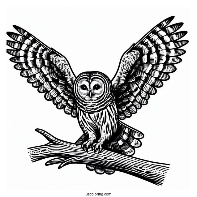 Barred Owl Swooping Down