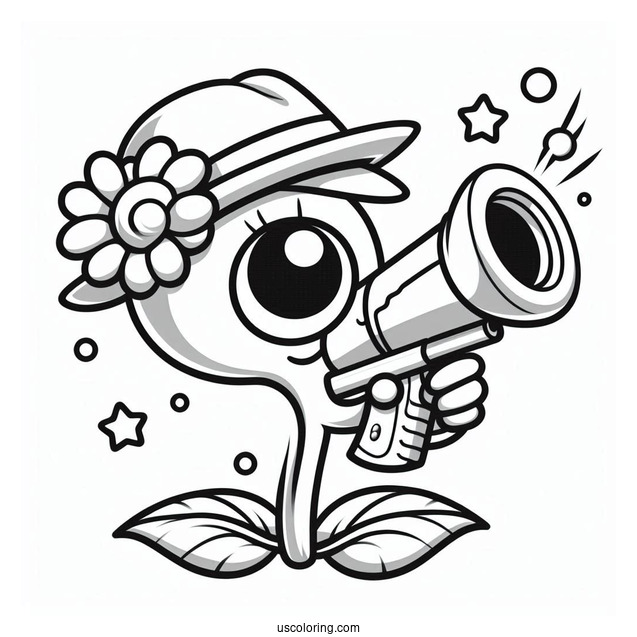Peashooter Coloring Page For Kids