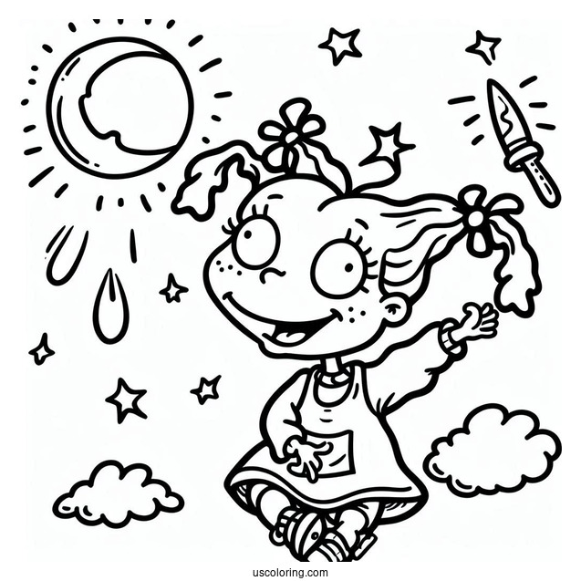 Rugrats Coloring Page Of Easy Outline Of Angelica Pickles