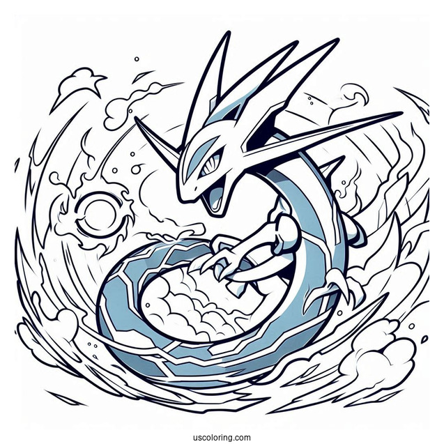 Azure Burst Rayquaza Coloring Page Pokemon Card