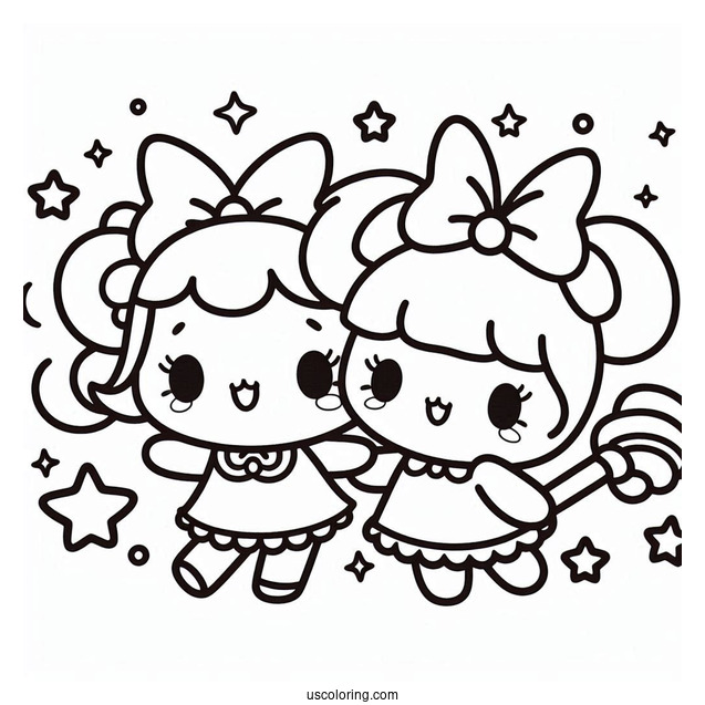 Sanrio Coloring Pages Of Kiki And Lala Little Twin Stars