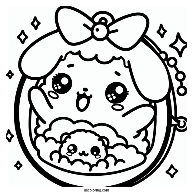 Tamagotchi Coloring Page With Sanrio Characters