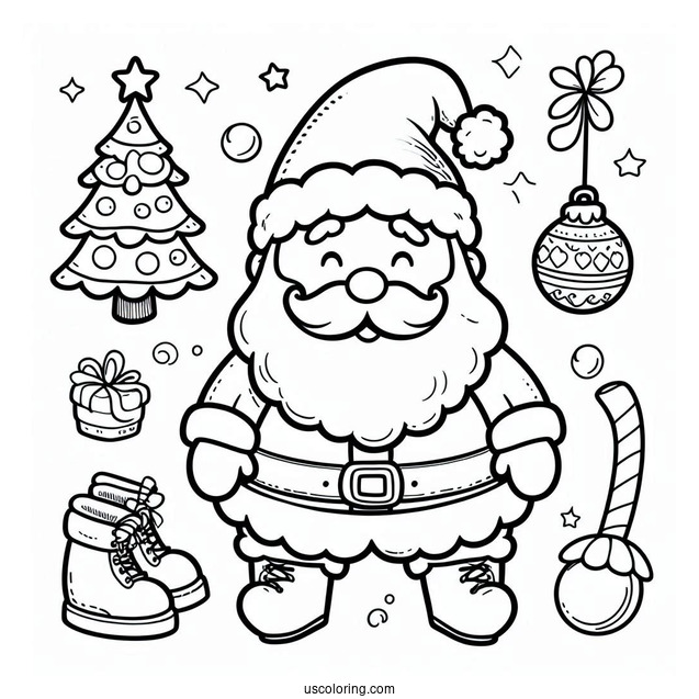 Easy Outline Of Santa To Color For Toddlers