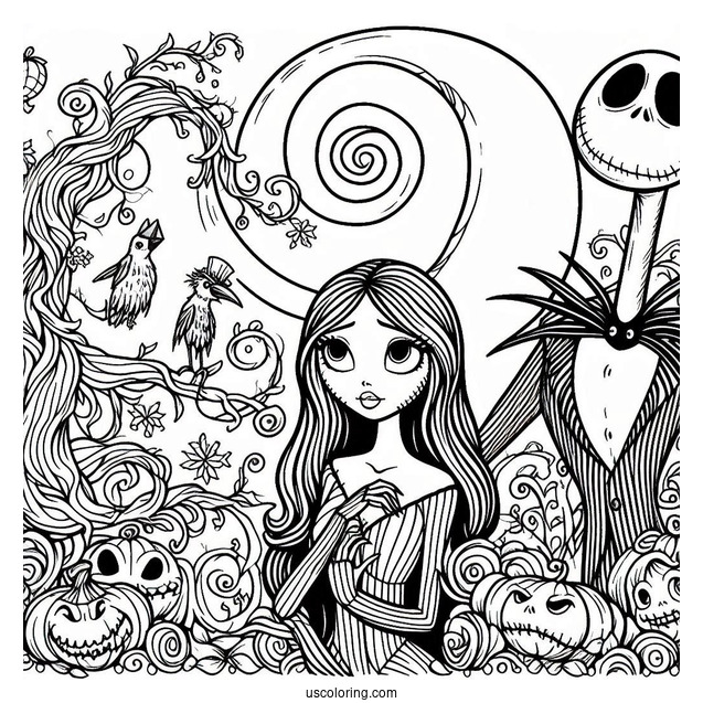 Nightmare Before Christmas Coloring In For Kids
