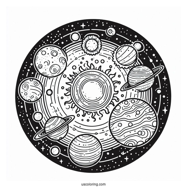 Simple Solar System Coloring Picture