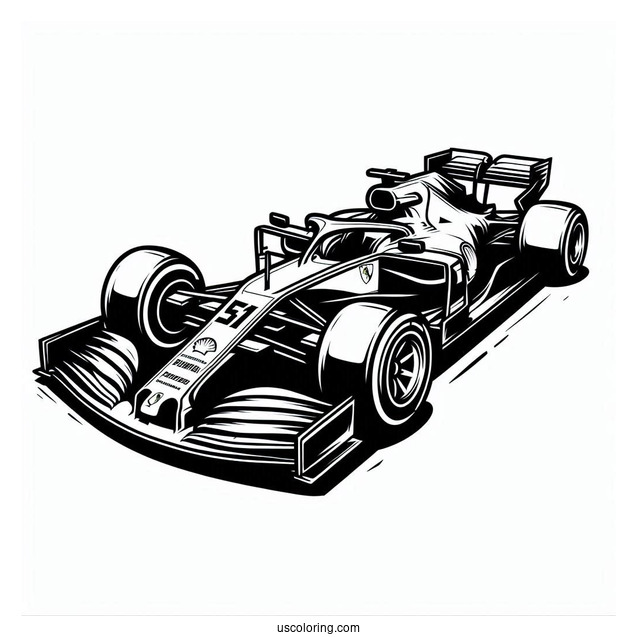 Ferrari F1 Coloring Page Car For Kids