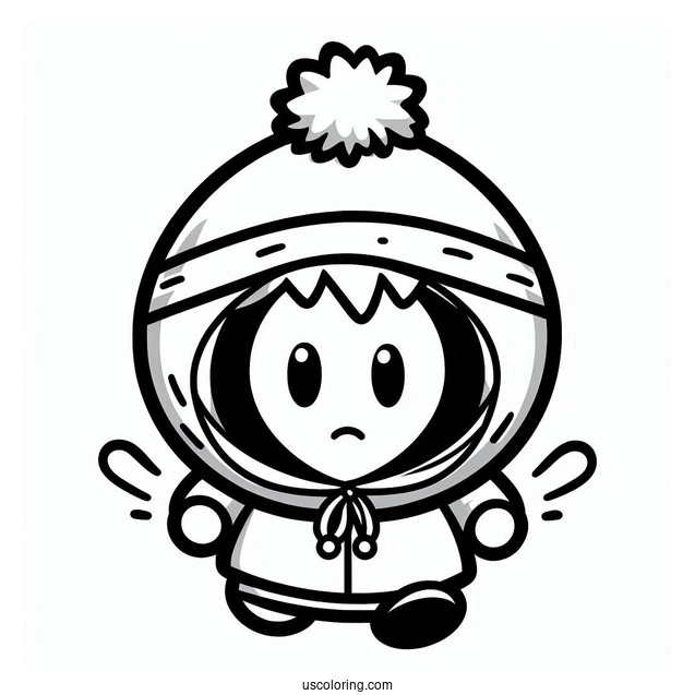 South Park Coloring Page Of Kawaii Kenny McCormick