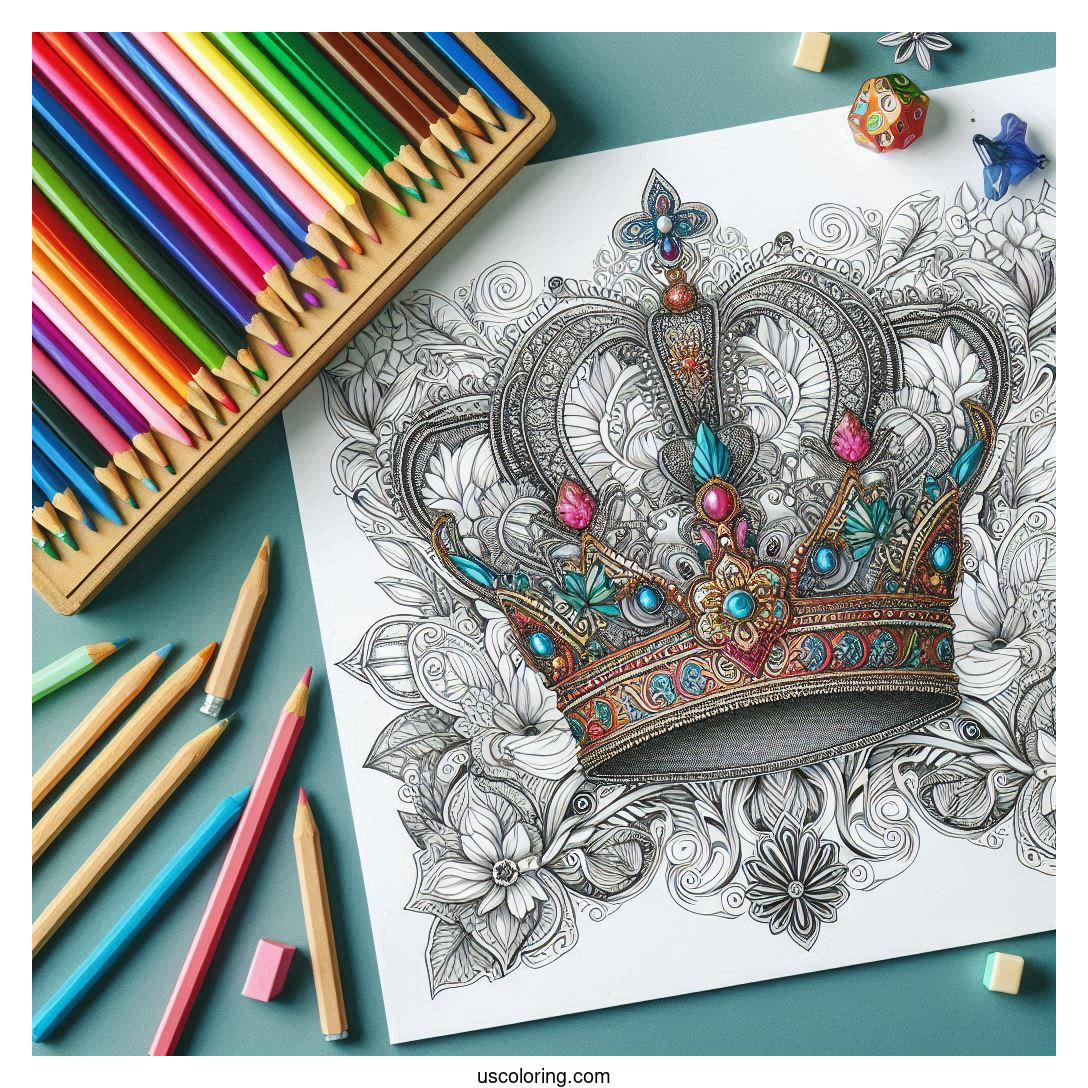 Crown Coloring Pages Featured Image