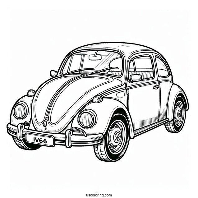 VW Beetle Coloring Page