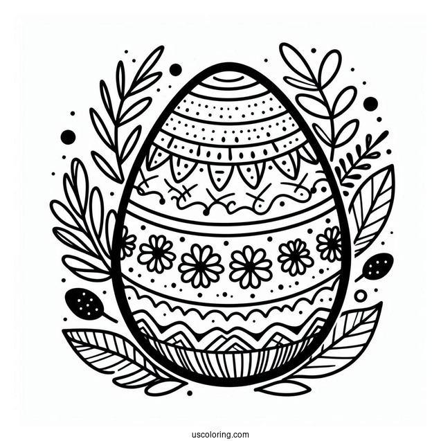 Simple Easter Eggs Coloring Page For Kids