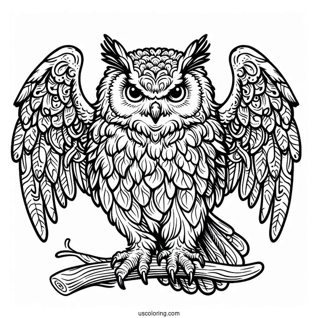 Eurasian Eagle-Owl Coloring Sheet