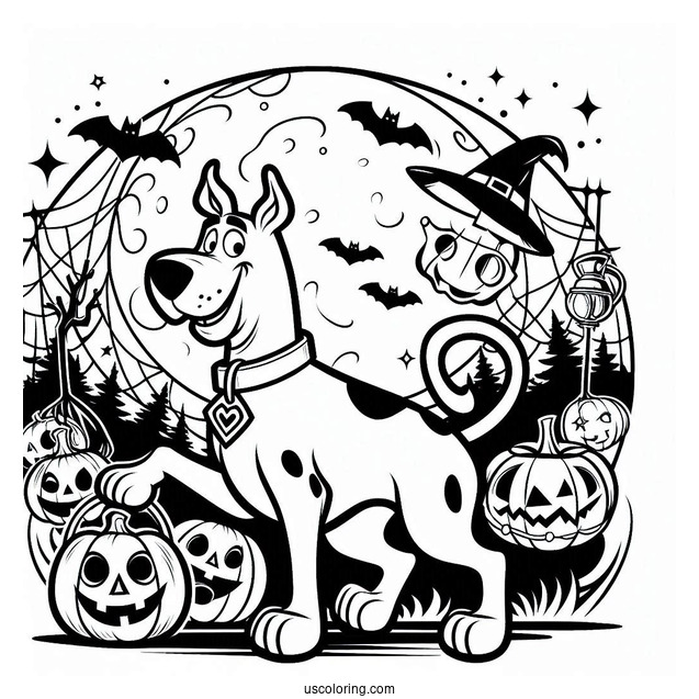 Halloween Themed Scooby-Doo Coloring Sheet