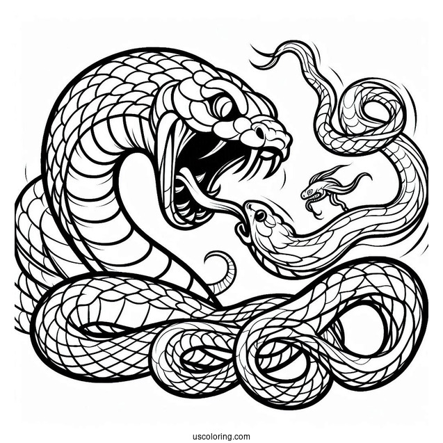 Coloring Page Of Snake Attacking Prey