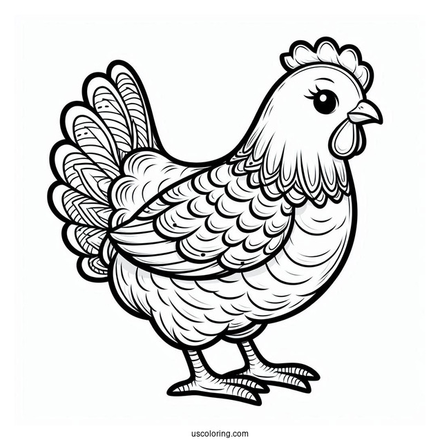 Plymouth Rock Chicken Coloring Sheet