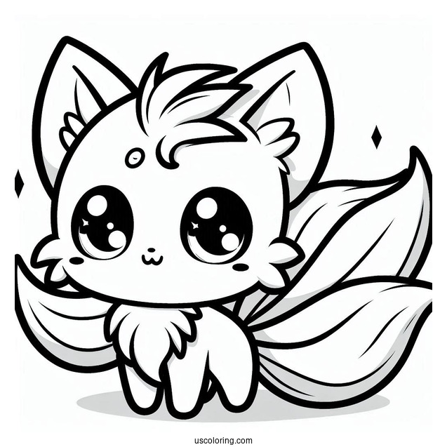 Kawaii Tails Coloring Page For Preschoolers