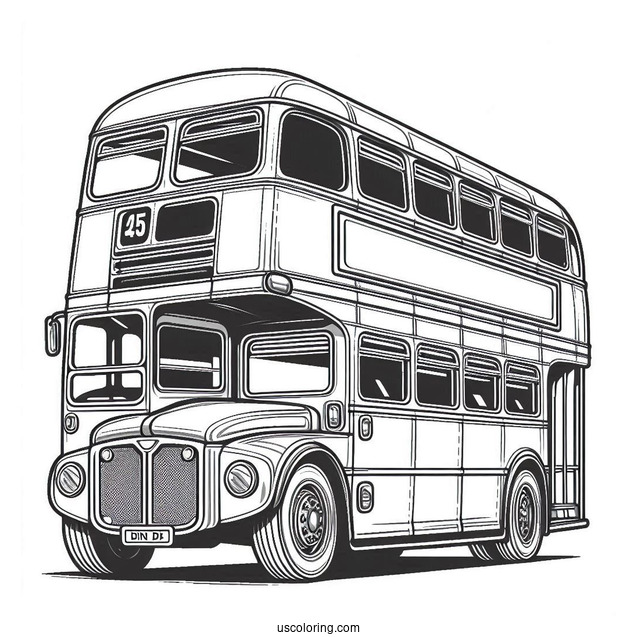 Coloring Page Of Double Decker Bus